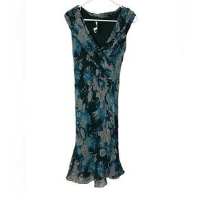 Vintage David Warren 100% Silk Floral Dress